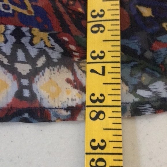 Sundance Cardigan Topper Mixed Print Sheer Size S Button Front Flowy Boho - Picture 12 of 14